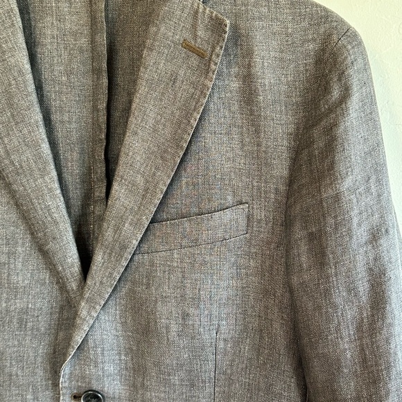 Angelico Franceschini 100% Linen Distressed Gray Blazer Sz 40R or M - Picture 4 of 16
